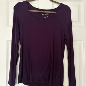 INC International Concepts Women's Deep Purple Long Sleeve Tee